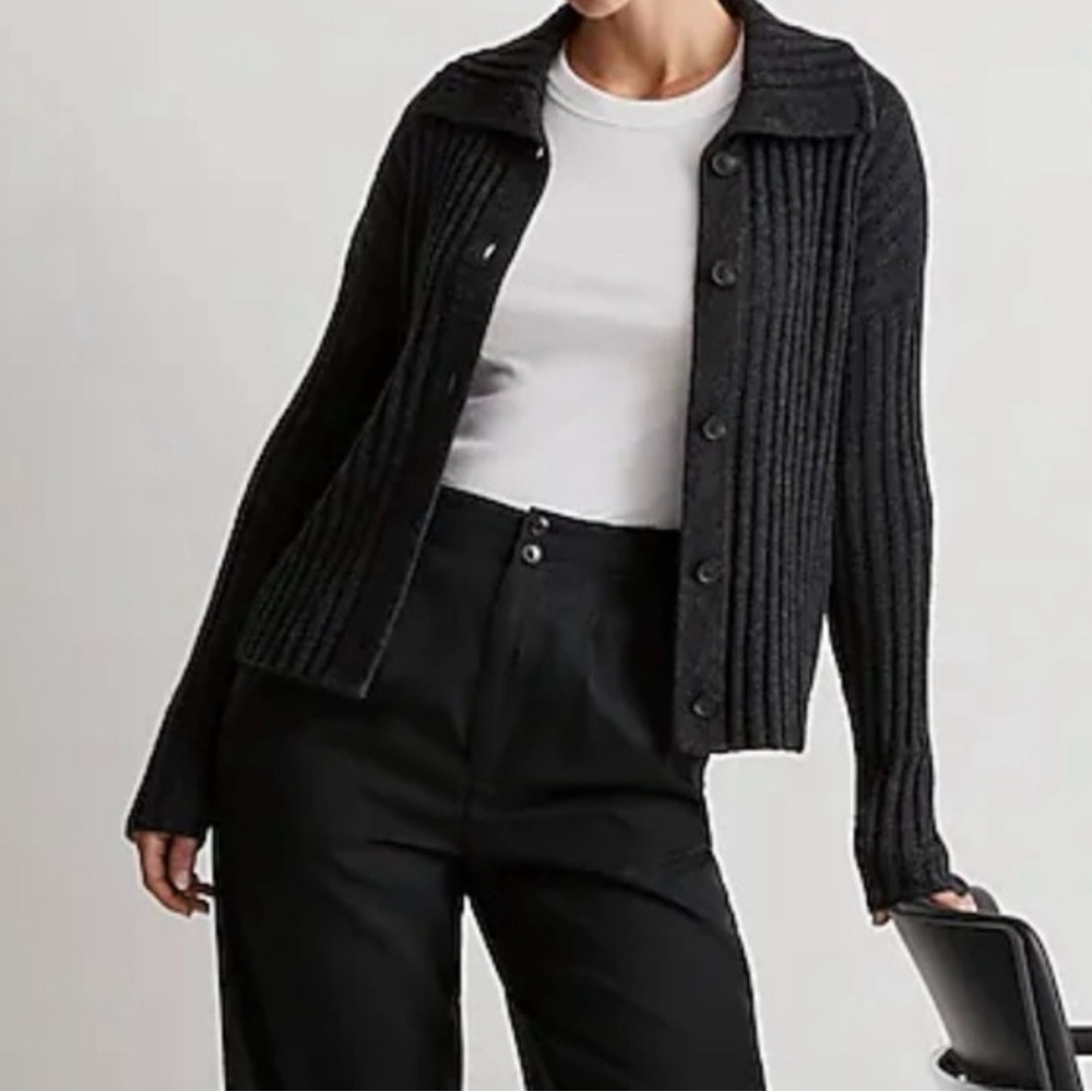 Madewell Oversize-Collar Cardigan Sweater - Picture 3 of 7